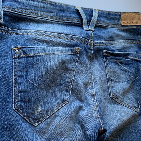 edc Denim & Dry Goods by Esprit Colorblock Jeans Light Dark Blue Patch - Picture 12 of 14